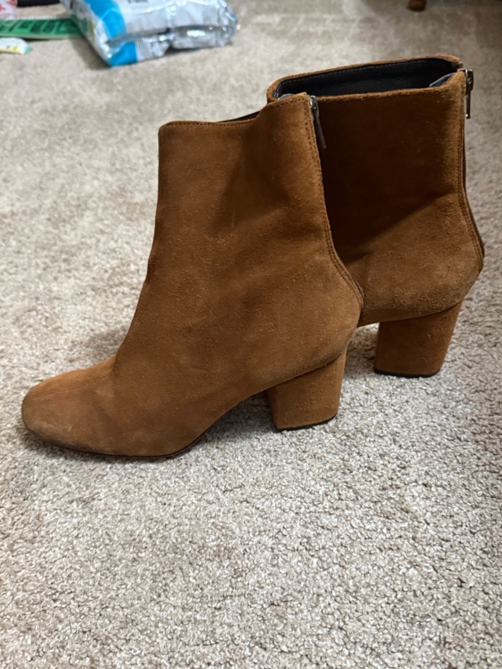 Free People Suede Cecile Ankle Booties in Chestnut Brown